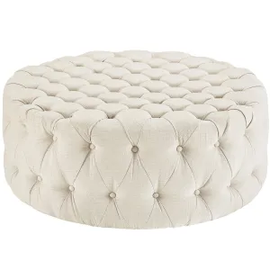 Amour Upholstered Fabric Ottoman Beige EEI-2225-BEI