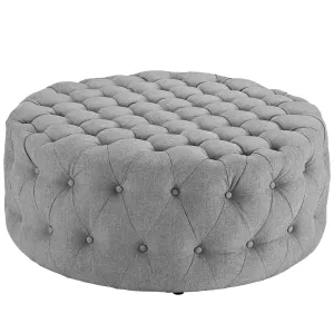 Amour Upholstered Fabric Ottoman Light Gray EEI-2225-LGR