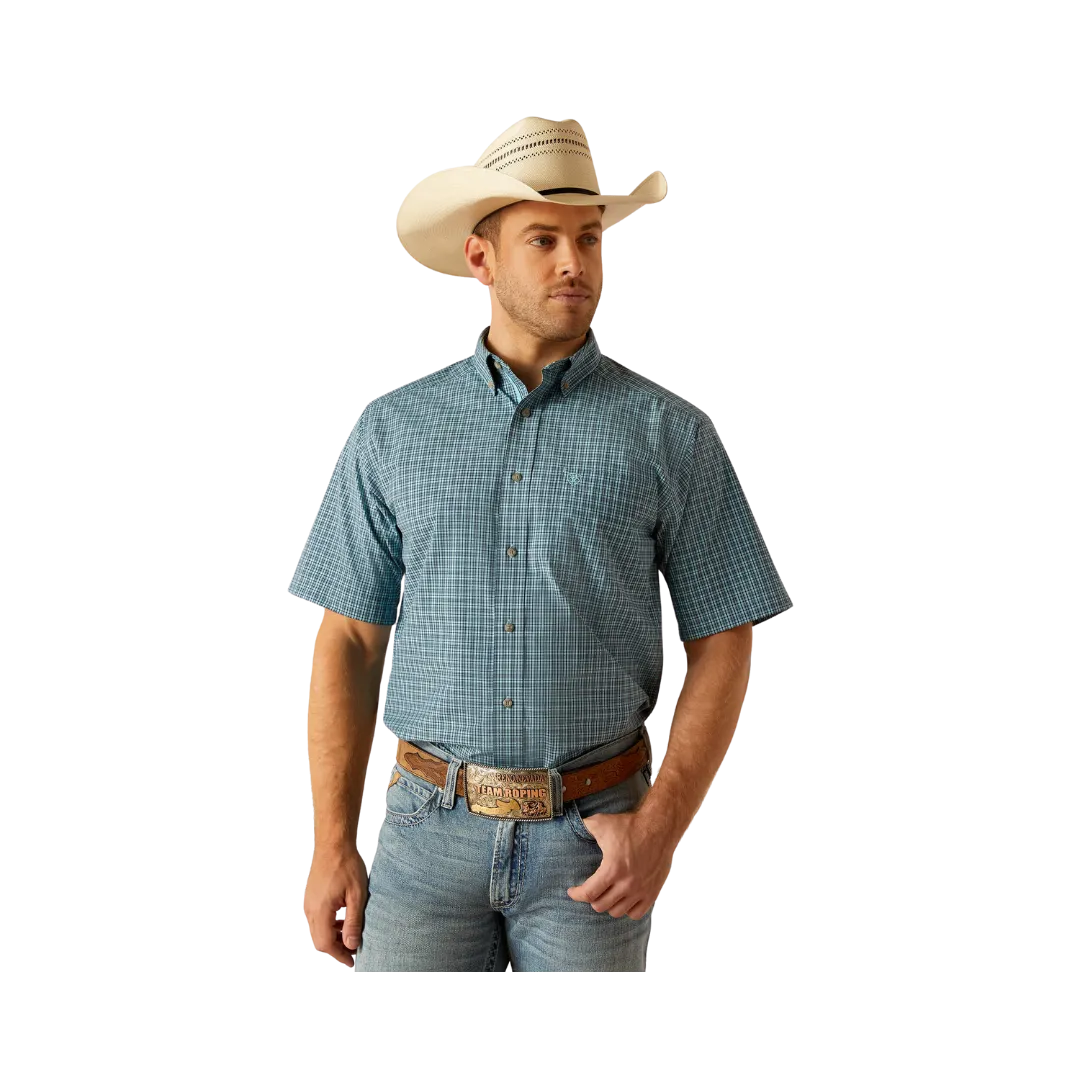 Ariat Men's Pro Series Kameron Classic Fit Aqua Shirt