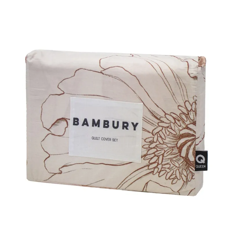 Bambury Poppy Terracota Quilt Cover Set