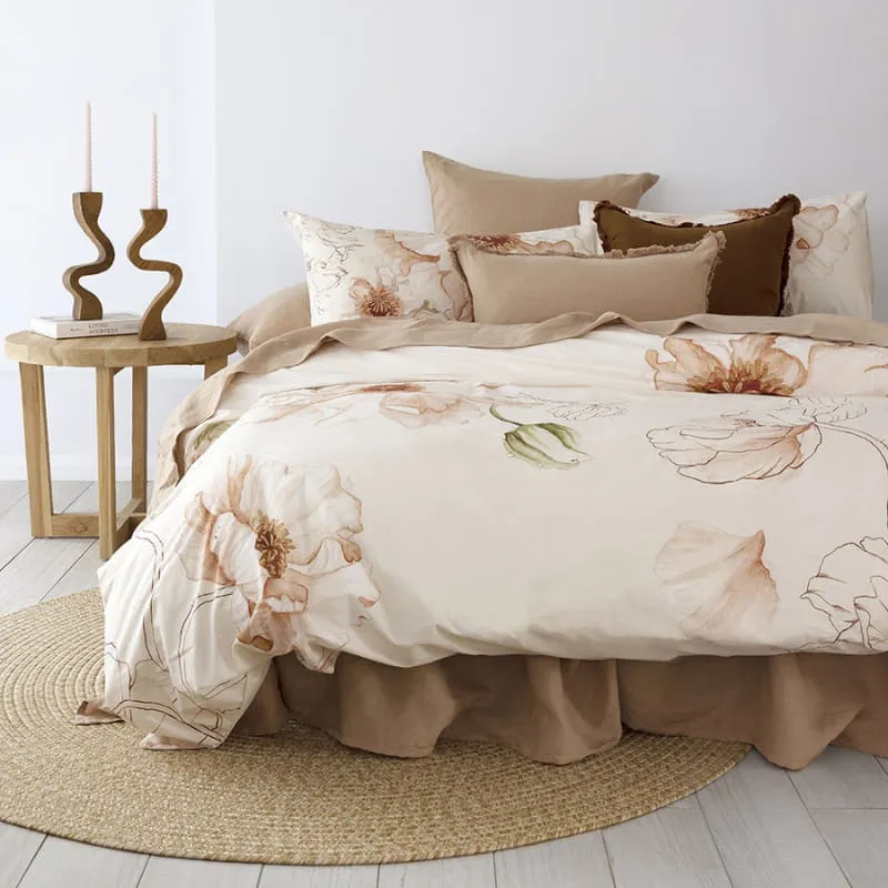 Bambury Poppy Terracota Quilt Cover Set