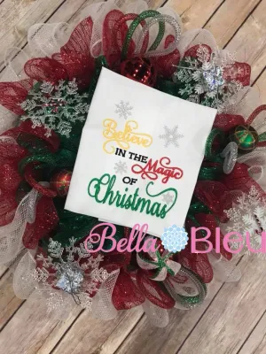 Believe in Magic of Christmas Machine Embroidery Design 8x12