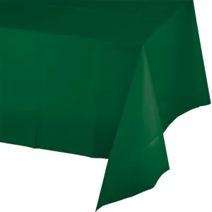 Bulk Hunter Green Plastic Table Covers 54 inch x 108 inch (12 per Case)