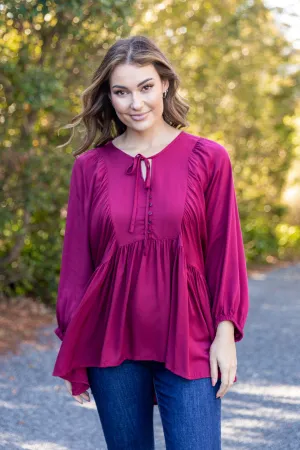 Charlie Top | Merlot | FINAL SALE