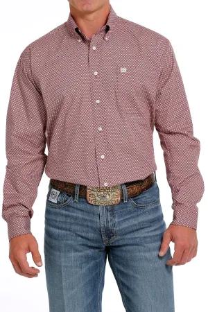 Cinch Men's Western Geometric Red Shirt