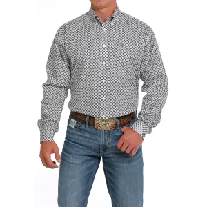 Cinch Men's White Star Print Button Down Shirt