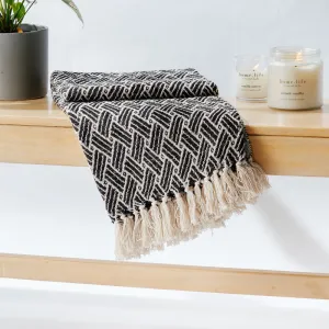 Cotton Bay Big Weave Throw - Black