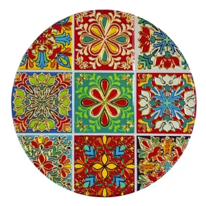 Darby Ceramic Trivet Round - Red Green