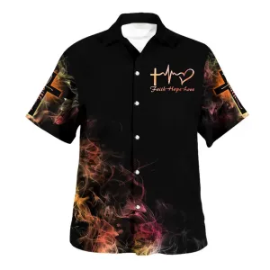 Faith Hope Love Lion Cross Hawaiian Shirts For Men - Christian Hawaiian Shirt - Hawaiian Summer Shirts