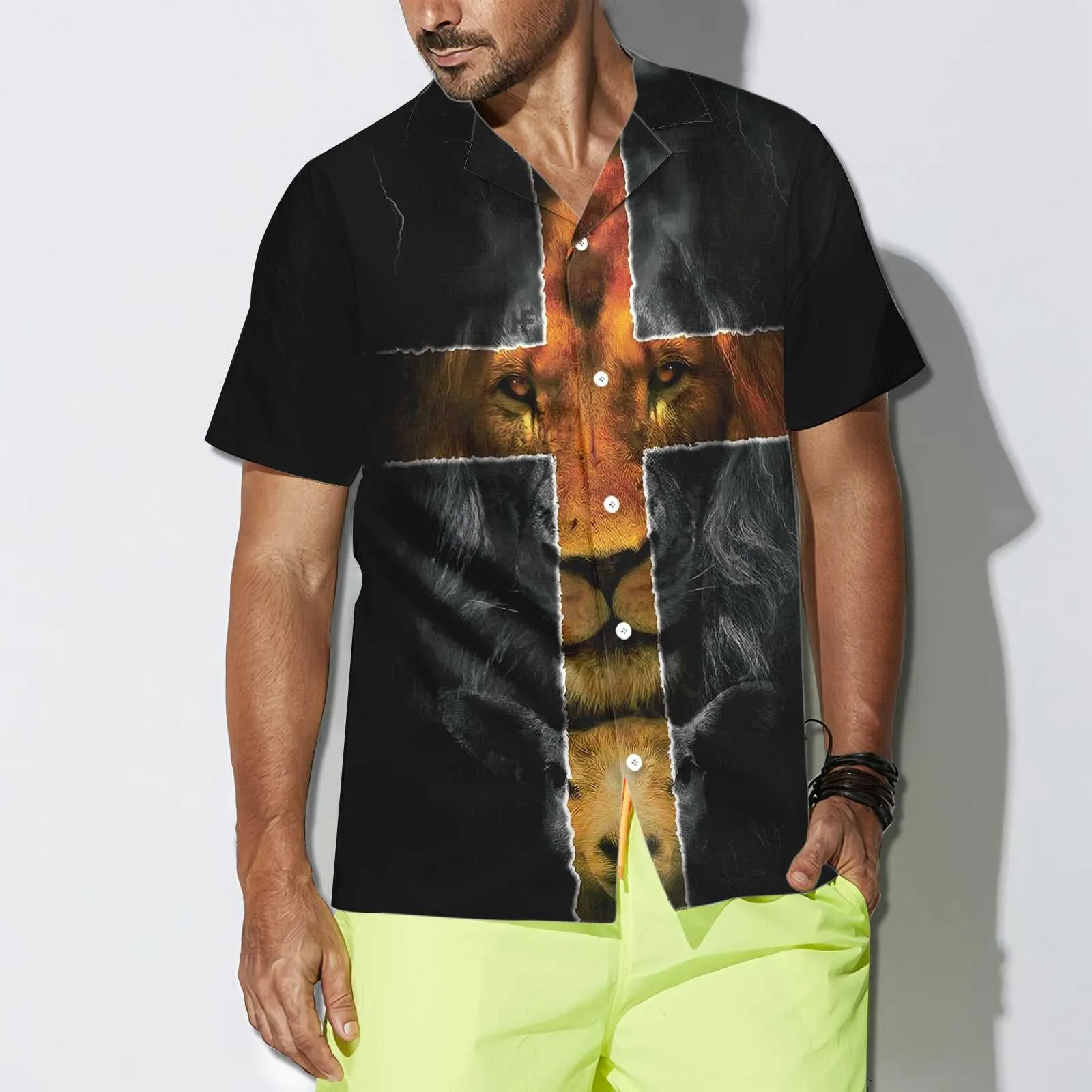 Jesus Amazing Lion And Lamb Hawaiian Shirt - Christian Hawaiian Shirts For Men & Women