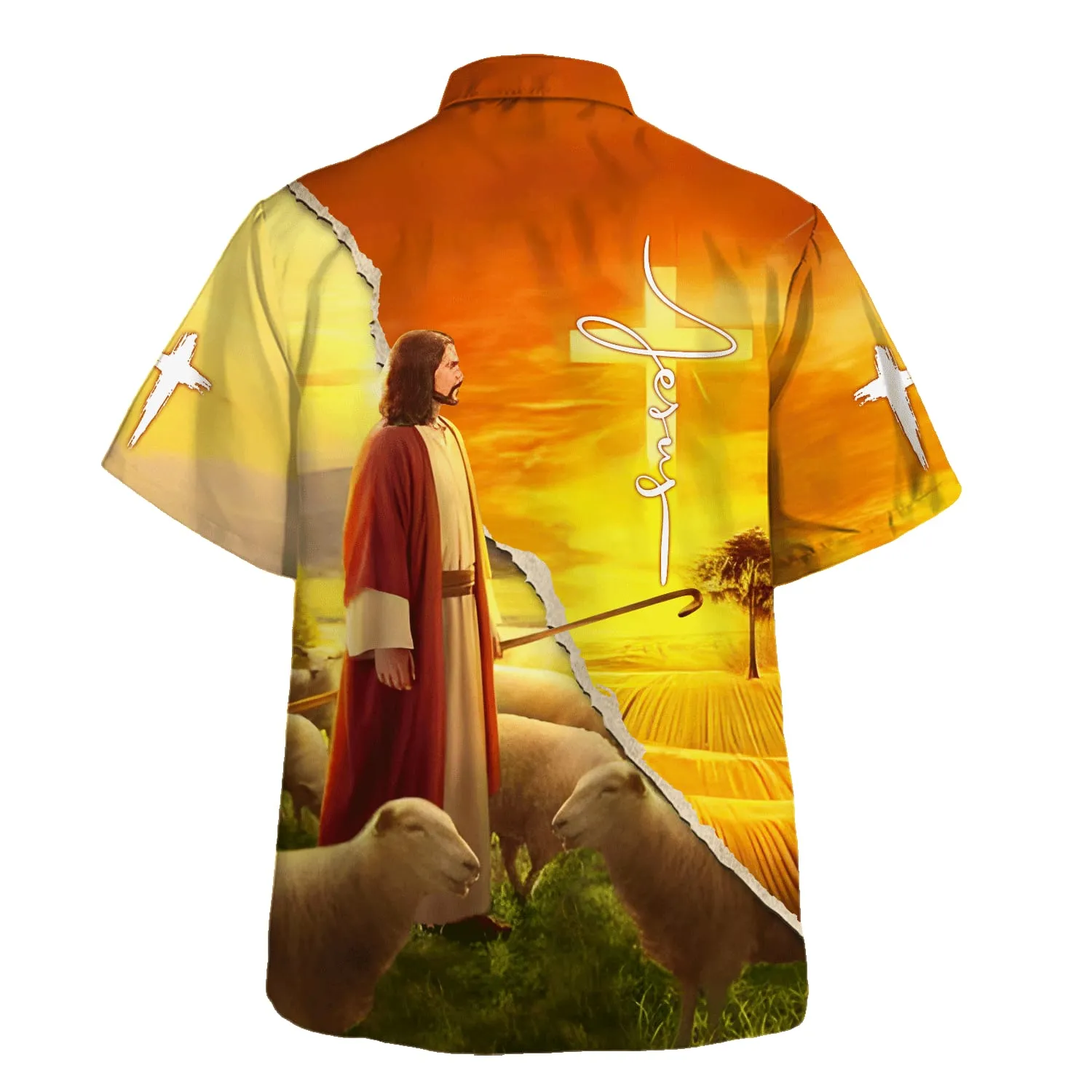 Jesus And The Lamb Hawaiian Shirts For Men And Women - Christian Hawaiian Shirt - Hawaiian Summer Shirts