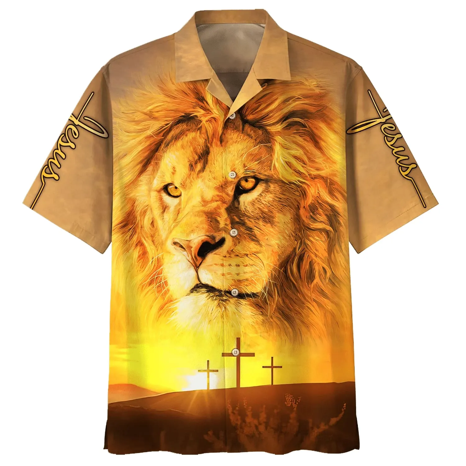 Jesus Lion Hawaiian Shirts - Christian Hawaiian Shirt - Hawaiian Shirts For Men