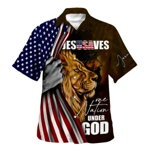 Jesus Saves One Nation Under God Hawaiian Shirt For Men And Women - Religion Hawaiian Shirts