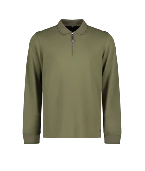 Legra Zip Neck Lux Jersey Long Sleeve Polo - Green