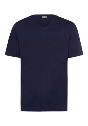 Living Shirts Jersey Cotton V-Neck T-Shirt | Deep Navy 75051-1610