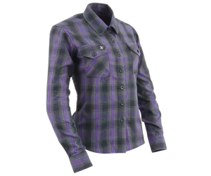 Milwaukee Ladies Black/Purple/Grey Flannel Shirt