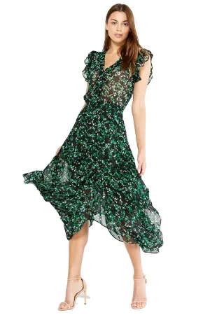 MISA - Dakota Dress in Green Mini Blooms