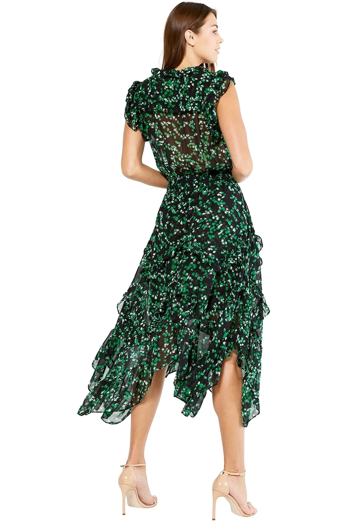 MISA - Dakota Dress in Green Mini Blooms