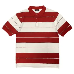 Old School Red & White Pique Polo