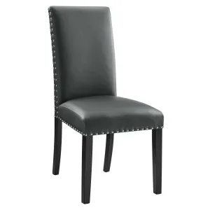 Parcel Dining Faux Leather Side Chair Gray EEI-1491-GRY