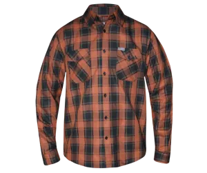 Revolution Gear Plaid Black and Rust Flannel Shirt