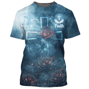 Rose Faith 3D All Over Printed Shirt for Men and Women