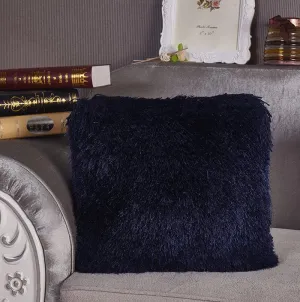 Shaggy Blue Decorative Pillow