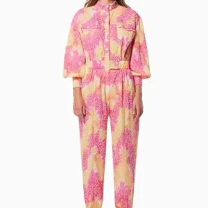 Sienna Puff Sleeve High Neck Top Printed Jumpsuit