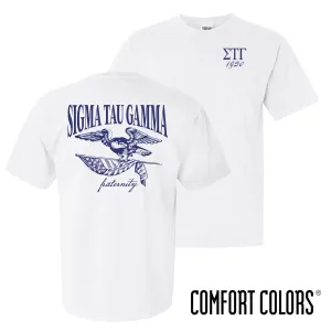 Sig Tau Comfort Colors Freedom White Short Sleeve Tee