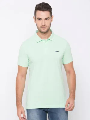 Spykar Men Green Cotton Activewear T-Shirt