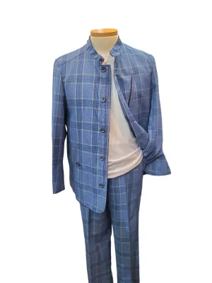 Steven Land Banded Collar Suit