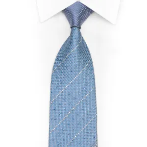 Striped Rhinestones On Pale Blue Rhinestone Tie With Sparkles