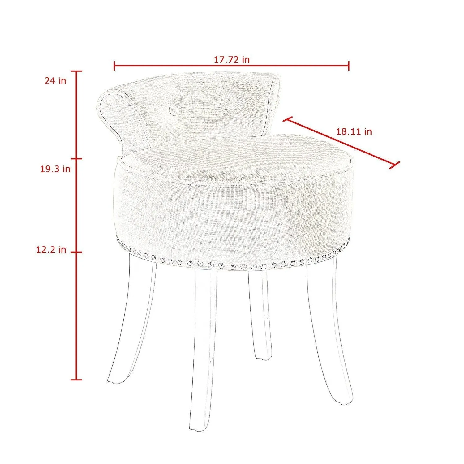 Taylor Velvet Vanity Stool