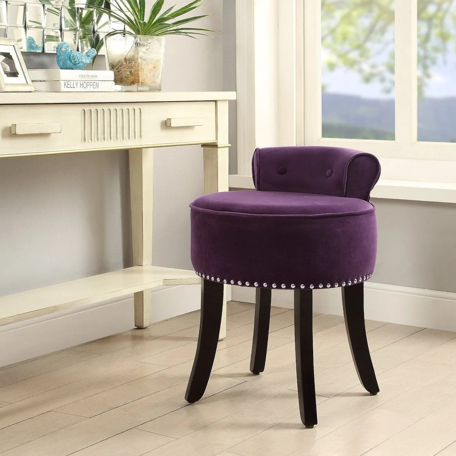 Taylor Velvet Vanity Stool