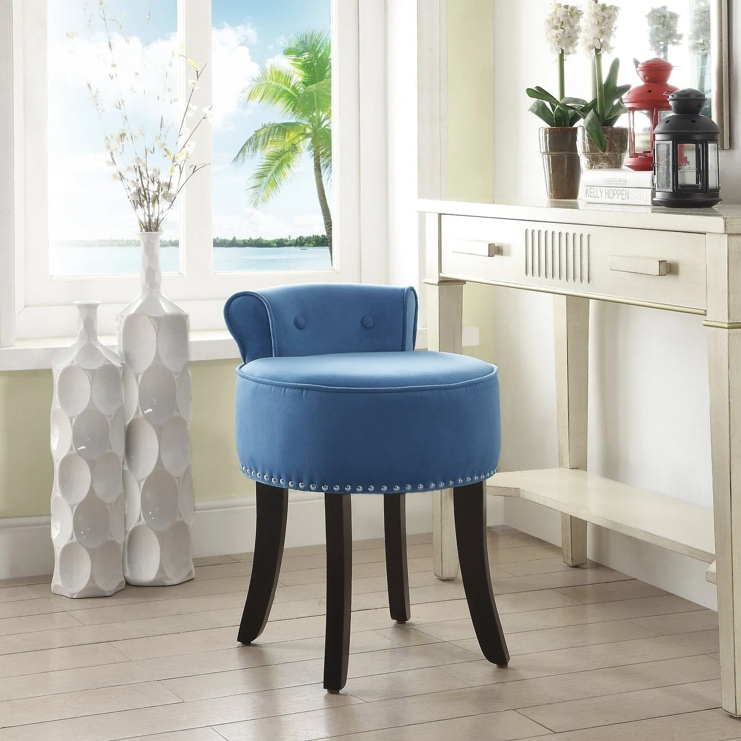 Taylor Velvet Vanity Stool