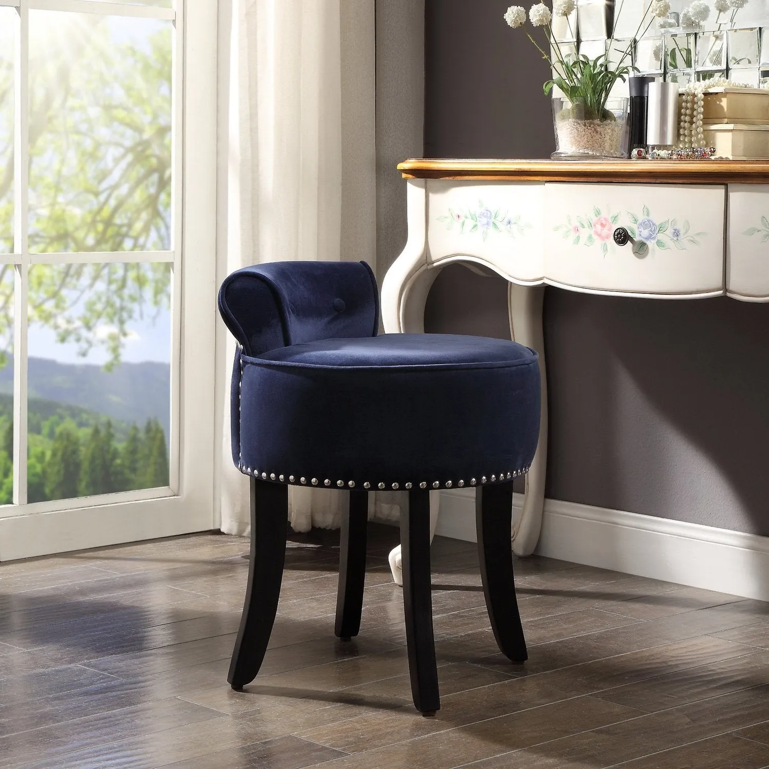 Taylor Velvet Vanity Stool