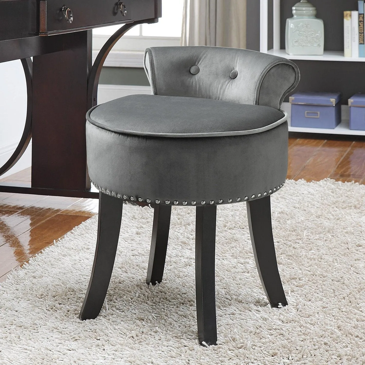 Taylor Velvet Vanity Stool