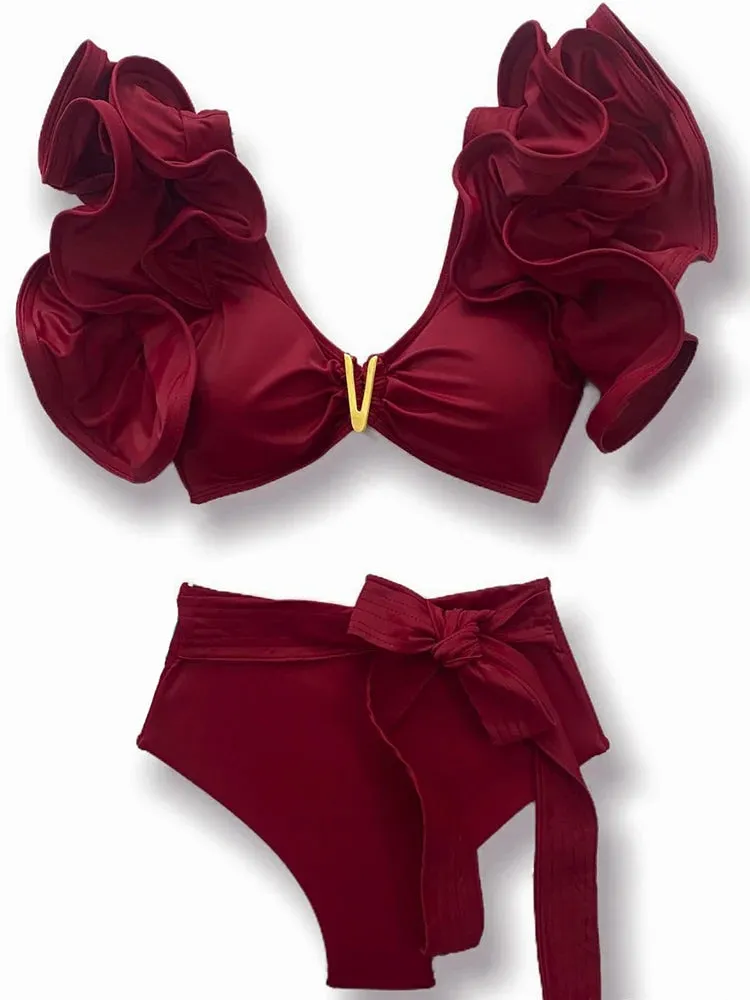 TEEK - Rufflle Brazilian Bikini Set