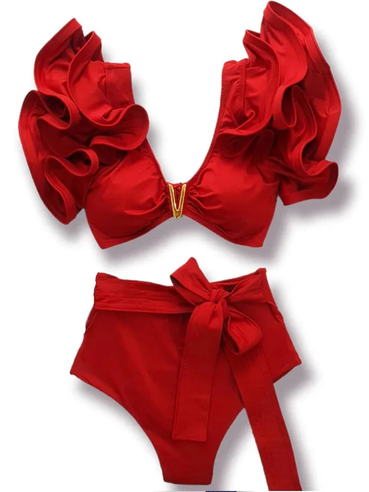 TEEK - Rufflle Brazilian Bikini Set