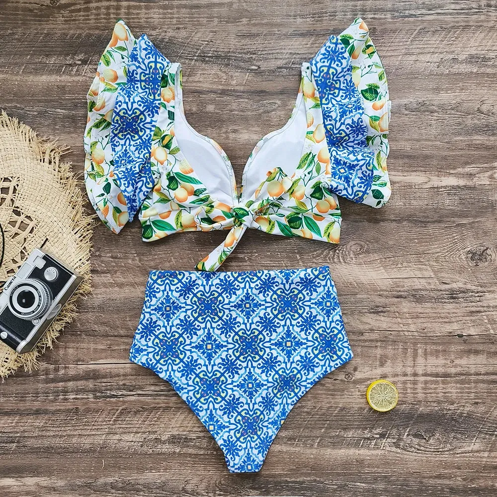 TEEK - Rufflle Brazilian Bikini Set