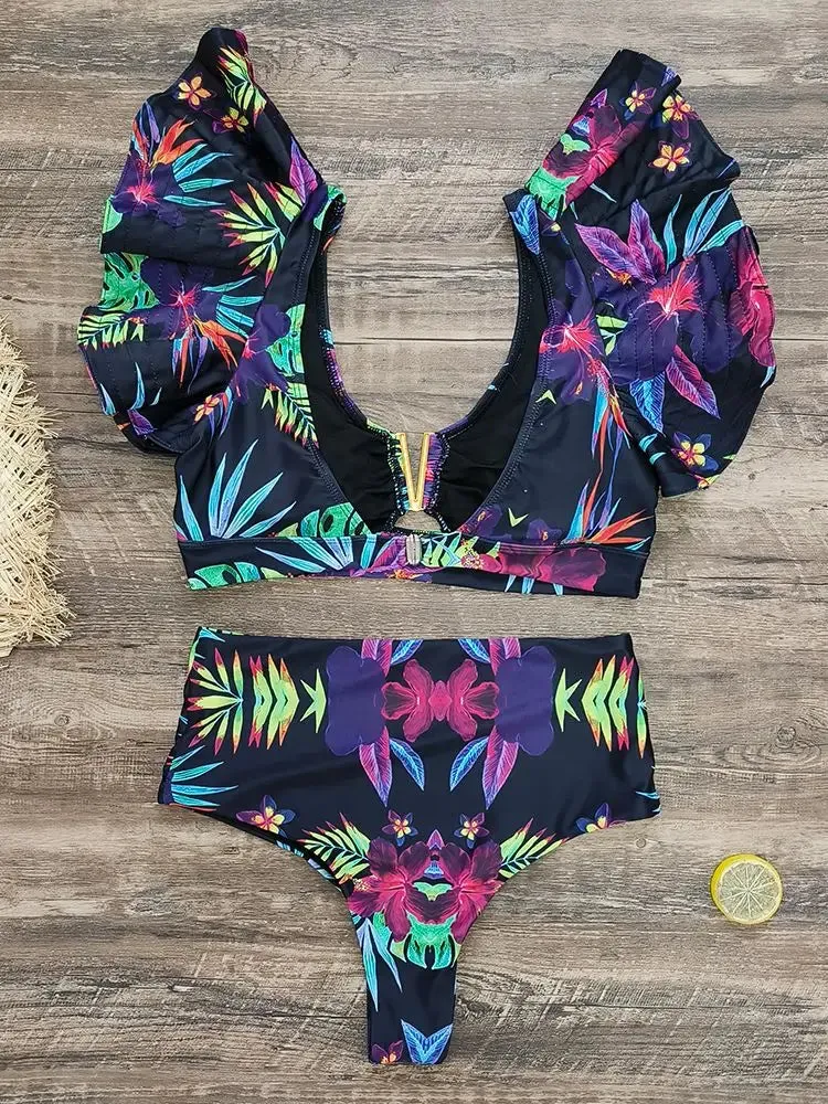 TEEK - Rufflle Brazilian Bikini Set