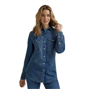 Wrangler Women's Denim Snap Navy Shirt