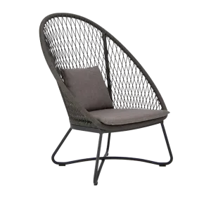 High-Back Zaha Outdoor Lounge Chair with Elegant Cross Weave Design